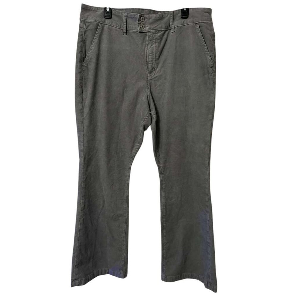American Eagle High Rise Kick Boot Corduroy Pants Women 20 Gray Flap Pockets